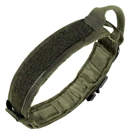 LIVABIT Heavy Duty Nylon Tactical Pet Dog Training Collar Handle XLarge OD Green