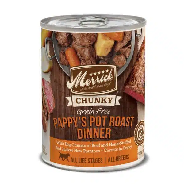Merrick Classic Chunky Pappy's Pot Roast Dinner Dog Food | 12.7 oz - 12 pk