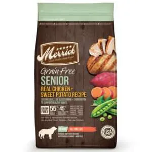 Merrick Grain Free Real Chicken + Sweet Potato Senior Recipe Dog Food | 4 lb