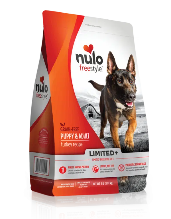 Nulo FreeStyle Limited+ Grain Free Turkey Recipe Puppy & Adult Dry Dog Food - 4 lb Bag