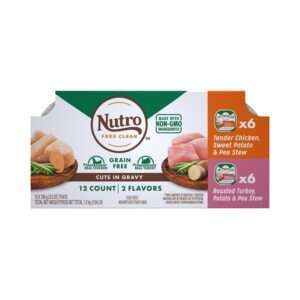 Nutro Nutro Grain Free Chicken & Turkey Cuts In Gravy Recipes Wet Dog Food Variety Pack, 12 3.5oz Trays | 3.5 oz - 12 pk