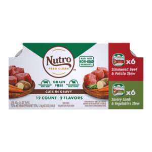 Nutro Nutro Grain Free Simmered Beef & Savory Lamb In Gravy Wet Dog Food Variety Pack, 12 3.5oz Trays | 3.5 oz - 12 pk
