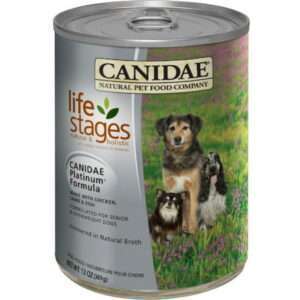 (Pack of 12) Canidae Platinum All Life Stages Multi-Protein Less Active & Senior Wet Dog Food 13 oz