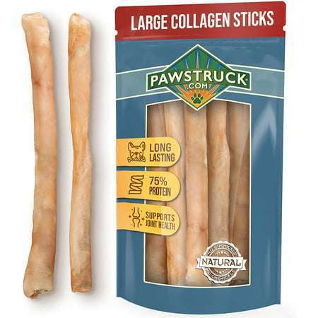 Pawstruck Beef Collagen Sticks for Dogs Long Lasting Chews for All Breeds 5-Count Bully Sticks and Rawhide Alternative Treats w/Chondroitin & Glucosamine Low Fat & High Protein