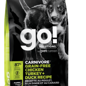 Petcurean GO! Solutions Carnivore Grain Free Chicken, Turkey, & Duck Recipe Puppy Dry Dog Food - 12 lb Bag