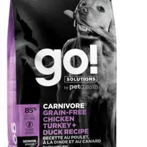 Petcurean GO! Solutions Carnivore Grain Free Chicken, Turkey, & Duck Recipe Senior Dry Dog Food - 12 lb Bag