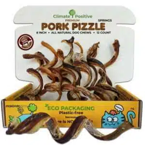 Pork Pizzle Treats for Dogs - Healthy and Digestible - 12 Pack of 6-Inch Bully Sticks in Eco-Friendly Packaging