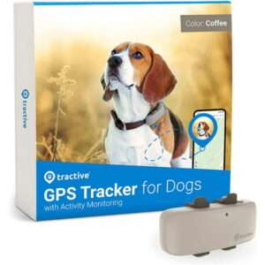 Tractive Dog GPS Tracker with Activity Monitoring Fits any Collar (Coffee)
