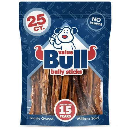 ValueBull Bully Sticks for Small Dogs Thin 5-6 Inch Varied Shapes 25 Count