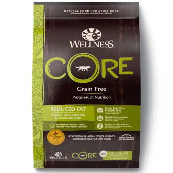 Wellness Core Reduced Fat Turkey, Turkey Meal & Chicken Meal Recipe Dog Food | 12 lb