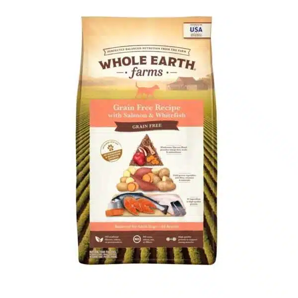 Whole Earth Farms Grain Free Salmon & Whitefish Recipe Dog Food | 12 lb