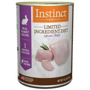 (Case of 6) Instinct Limited Ingredient Diet Grain-Free Real Rabbit Recipe Natural Wet Canned Dog Food by Nature s Variety 13.2 oz cans