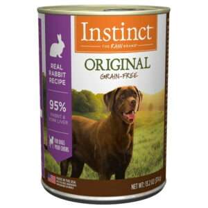 (Case of 6) Instinct Original Grain-Free Real Rabbit Recipe Natural Wet Canned Dog Food by Nature s Variety 13.2 oz. Cans