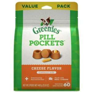 Greenies Pill Pockets Cheese Flavor Capsules [Dog Made in the USA Dog Treats ] 60 count