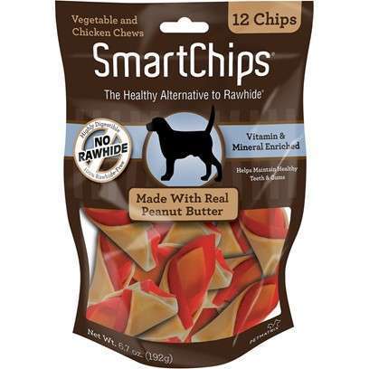 SmartBones SmartChips Peanut Butter Chews Dog Treats 12 Chips