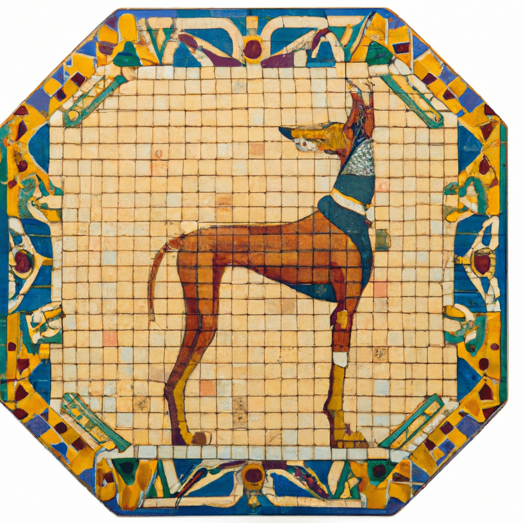 Mosaic of a dog from ancient cultures