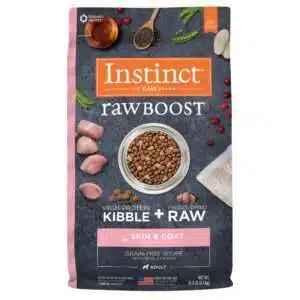 Instinct Raw Boost Grain Free Skin & Coat Health Recipe with Real Chicken Dry Dog Food - 18 lb Bag