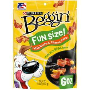 Purina Beggin Dog Treats Fun Size With Bacon and Cheese Flavor