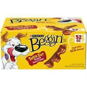 Purina Beggin Strips Real Meat Dog Treats Thick Cut Hickory Smoke Flavor - (2) 26 oz. Pouches