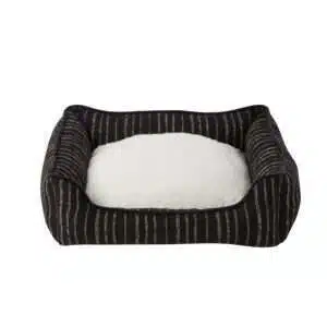 Top Paw Black and White Striped Cuddler Dog Bed, Size: 22"L x 18"W 6.5"H | Polyester PetSmart