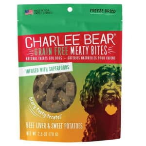 Charlee Bear 787108006430 2.5 oz Dog Meaty Bites Beef Liver & Sweet Potato Treats