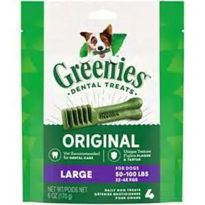 GREENIES Original Large Natural Dog Dental Care Chews Oral Health Dog Treats 6 oz. Pack (4 Treats)