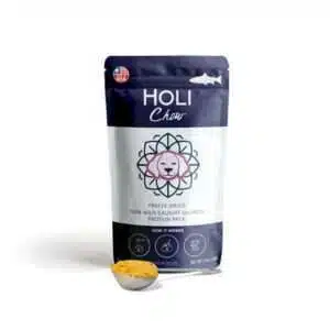 HOLI Wild Caught Salmon Single Ingredient Dog Food Protein Pack Topper - Made in USA Only - Human-Grade Freeze Dried Dog Food Mix in Topping - Grain Free Gluten Free Soy Free - 100% All Natural