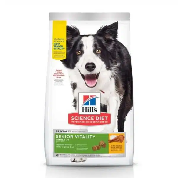 Hill's Science Diet Adult 7+ Senior Vitality Chicken & Rice Recipe Dog Food - 21.5 lb Bag