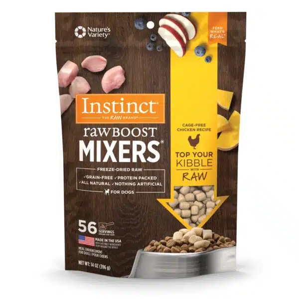 Instinct Freeze Dried Raw Boost Mixers Grain Free Cage Free Chicken Recipe All Natural Dog Food Topper, 14 oz.