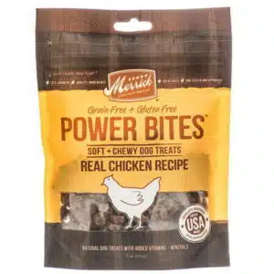 Merrick Power Bites Soft & Chewy Dog Treats - Real Chicken Recipe [Dog Treats Packaged] 6 oz