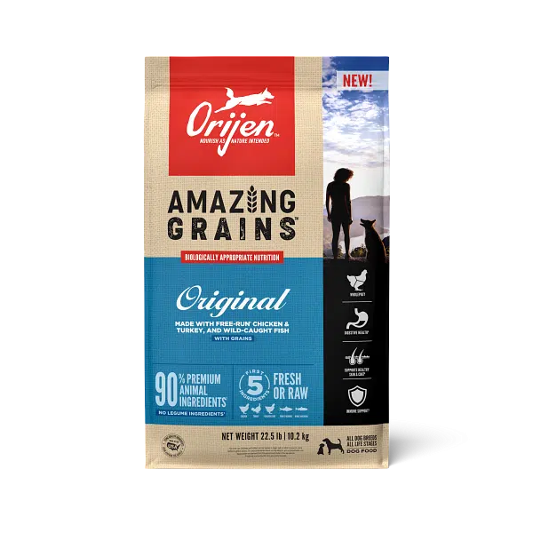 ORIJEN High Protein Amazing Grains Original Dry Dog Food - 22.5 lb Bag
