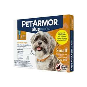 PETARMOR Plus for Dogs Flea and Tick Prevention for Dogs Long-Lasting & Fast-Acting Topical Dog Flea Treatment 3 Count Small