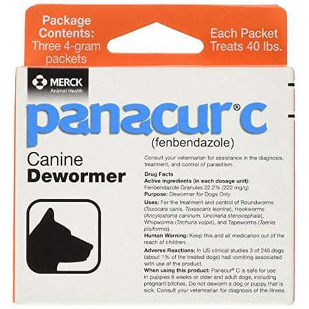 Panacur C Canine Dewormer 4 Gram 3 Packets