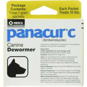 Panacur C Canine Dewormer Dogs 1 (3 Packets) Gram Each Packet Treats 10 lbs (4 Pack)