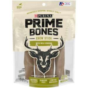 Purina Prime Bones Limited Ingredient Medium Dog Treats Chew Stick With Wild Venison 4 Ct. Pouch
