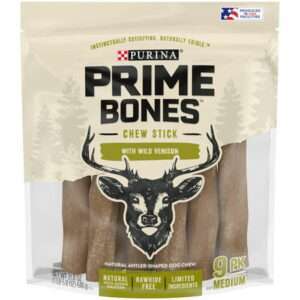 Purina Prime Bones Limited Ingredient Medium Dog Treats Chew Stick With Wild Venison 9 Ct. Pouch