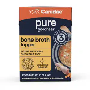 Canidae Pure Bone Broth Topper with Real Chicken & Rice Wet Dog Food, 5.5 oz., Case of 12, 12 X 5.5 OZ