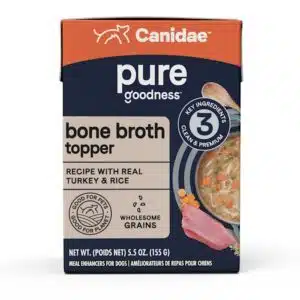 Canidae Pure Bone Broth Topper with Real Turkey & Rice Wet Dog Food, 5.5 oz., Case of 12, 12 X 5.5 OZ