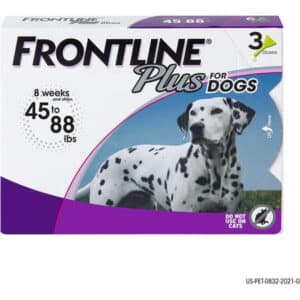 Frontline Plus Flea and Tick Treatment for Dogs (Large Dog 45-88 Pounds 3 Doses)