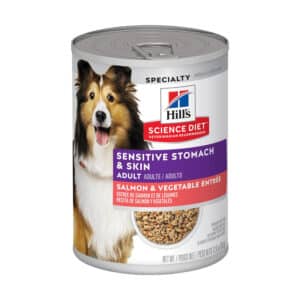 Hill's Science Diet Adult Sensitive Stomach & Skin Salmon & Vegetable Entree Dog Food | 12.8 oz - 12 pk