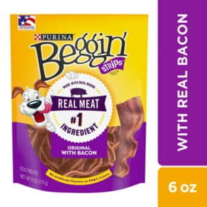 Purina Beggin Strips Dog Training Treats Original With Bacon - (6) 6 oz. Pouches