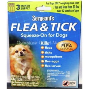 Sergeants Flea and Tick Squeeze-On Dog 33lb and Under [Dog Flea & Tick Dips] 3 count