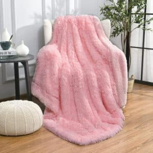 Softlife Dog Blanket for Couch Bed Cozy Reversible Fleece Dog Blanket Washable Fluffy Throw Blanket 40 x60 Pink