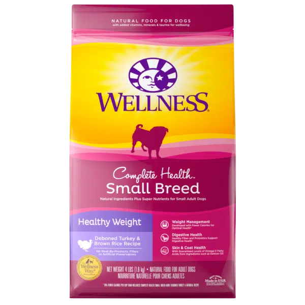 Wellness Complete Health Natural Small Breed Healthy Weight Turkey & Brown Rice Recipe Dry Dog Food - 24 lb Bag (2 x 12 lb Bag)