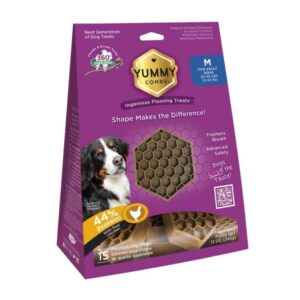 Yummy Combs Yummy Combs Grain Free Protein Rich Medium Dog Dental Treat, 12oz, 15 Count | 12 oz