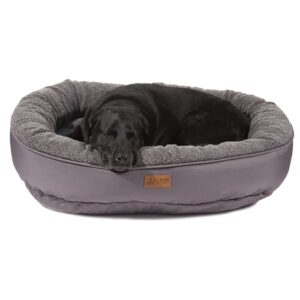 3 Dog Pet Supply EZ Wash Fleece Curler Dog Bed, 36" L X 32" W X 8" H, Medium