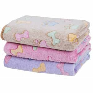3 Pack Dog Blankets Soft Fluffy Fleece Pet Blanket Warm Sleep Mat Paw Print Design Puppy Kitten Throw Blanket Doggy Mat Blanket for Dogs