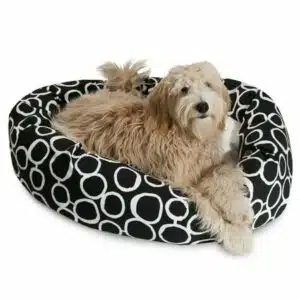 Majestic Pet Fusion Sherpa Bagel Dog Bed Machine Washable Black Extra Large 52 x 35 x 11