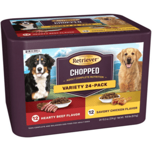 Retriever Hearty Beef/Savory Chicken Flavor Wet Dog Food Variety 13.2oz. 24 Cans