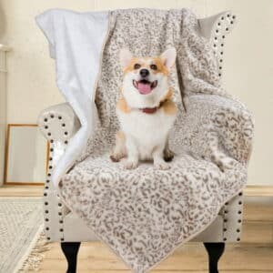 RuiJY Dog Blanket Multipurpose Durable Hemming Soft Comfortable Waterproof Keep Warm Polyester Leopard Print Pet Cushion for Autumn